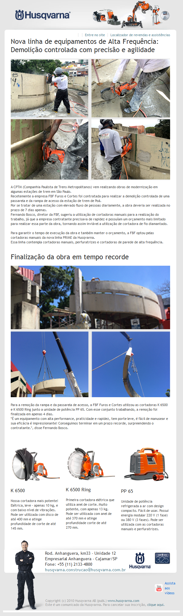 nova linha de equipamentos